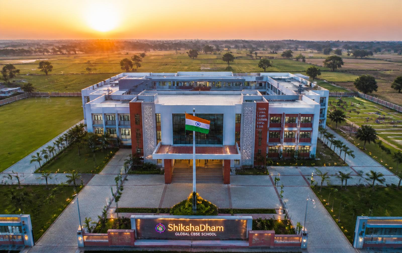 V.K International Public School campus at sunrise